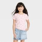 Girls' Short Sleeve Ribbed T-shirt - Cat & Jack Soft Pink