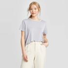 Women's Casual Fit Short Sleeve Crewneck Sandwash T-shirt - A New Day Gray