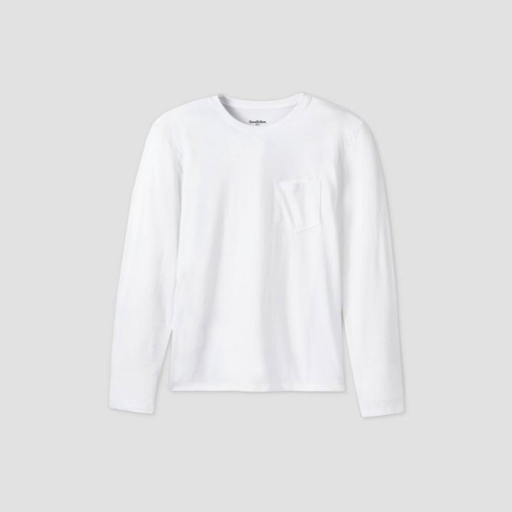Men's Standard Fit Long Sleeve Novelty T-shirt - Goodfellow & Co White