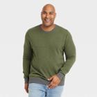 Men's Tall Colorblock Regular Fit Crewneck Pullover Sweater - Goodfellow & Co Olive