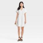 Women's Short Sleeve Shirtdress - Universal Thread White