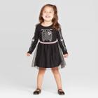 Toddler Girls' Halloween Skeleton Dress - Cat & Jack Black