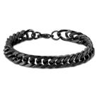 Men's West Coast Jewelry Blackplated Stainless Steel 8-inch Curb Link Chain Bracelet,