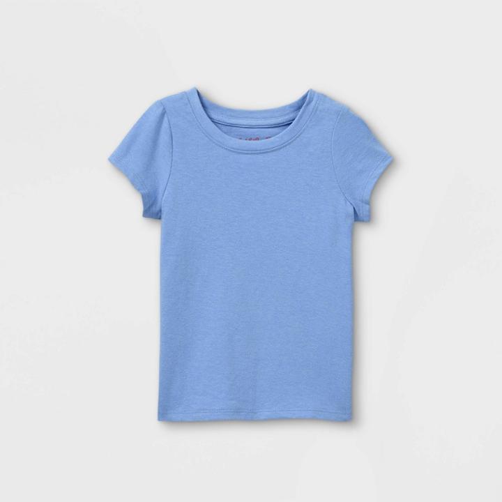 Toddler Girls' Solid Short Sleeve T-shirt - Cat & Jack Blue
