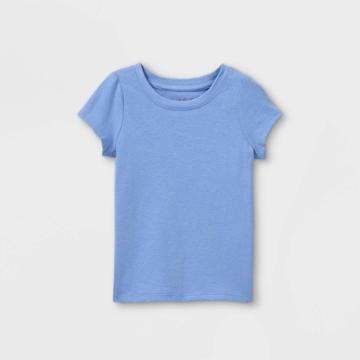 Toddler Girls' Solid Short Sleeve T-shirt - Cat & Jack Blue