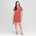 Women's Short Sleeve V-neck T-shirt Dress - Universal Thread Pink