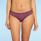 Women's Ruffle Cheeky Bikini Bottom - Shade & Shore Purple
