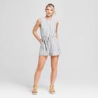 Women's Striped Romper - Universal Thread Gray Xxl,