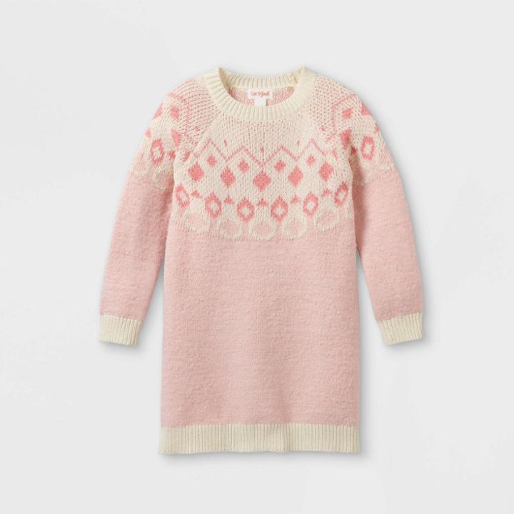 Toddler Girls' Fair Isle Long Sleeve Dress - Cat & Jack Pink