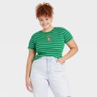 Women's Plus Size St Patrick's Day Sesame Street Oscar The Grouch Baby Short Sleeve Graphic T-shirt - Green