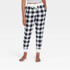 Women's Perfectly Cozy Flannel Jogger Pajama Pants - Stars Above Black
