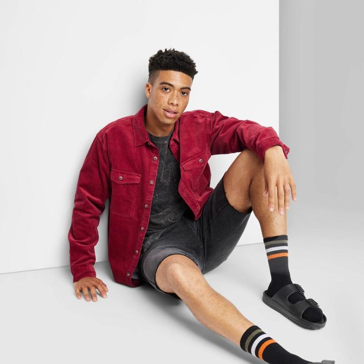 Adult Corduroy Layering Over Shirt Jacket - Original Use Red