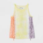 Toddler Girls' Tie-dye Fringe Tank Top - Art Class Yellow