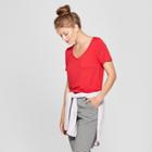 Target Women's Standard Fit Any Day Short Sleeve V-neck T-shirt - A New Day Red