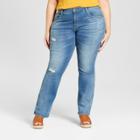 Women's Plus Size Destructed Skinny Bootcut Jeans - Universal Thread Light Wash
