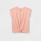 Girls' Twist-front Short Sleeve T-shirt - Cat & Jack Peach