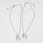 Girls' 2pk Floral Heart Necklace - Cat & Jack , Grey