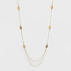 Target Filigree Oval Long Necklace - A New Day Gold