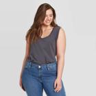 Women's Plus Size Scoop Neck Tank Top - Universal Thread Gray 1x, Women's,