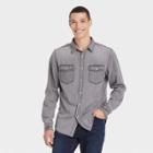 Men's Standard Fit Stretch Long Sleeve Button-down Shirt - Goodfellow & Co Gray