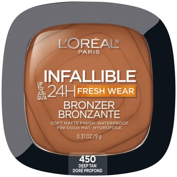 L'oreal Paris Infallible Up To 24hr Fresh Wear Soft Matte Bronzer - 450 Deep Tan