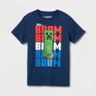 Boys' Minecraft Americana Short Sleeve Graphic T-shirt - Navy Blue