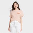 Women's Disney Alice In Wonderland Short Sleeve Graphic Boyfriend T-shirt - Peach