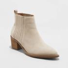 Women's Briar Block Heeled Ankle Bootie - Universal Thread Light Taupe