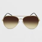 Women's Tortoise Shell Print Metal Aviator Sunglasses - Wild Fable Gold