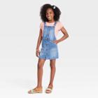 Girls' Button-front Skirtall - Cat & Jack Medium Wash