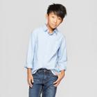 Boys' Long Sleeve Button-down Shirt - Cat & Jack Blue M, Boy's,