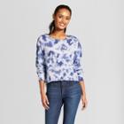 Women's Good Vibes Only Pullover Cloud Wash Graphic Sweatshirt - Grayson Threads (juniors') Blue