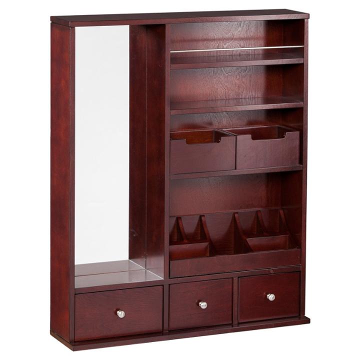 Yamina Over-the-door Makeup Mirror/accessory Organizer - Espresso - Aiden Lane, Espresso Brown