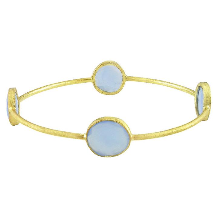 Target 24 Ct. T.w. Yellow Gold Plated Brass Blue Onyx Bangle