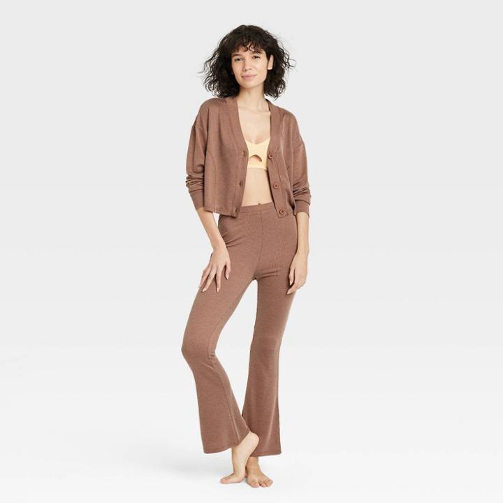 Women's Knit Lounge Flare Pants - Colsie Brown