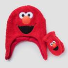 Toddler Boys' Elmo Sesame Street Hat And Mitten Set - Red