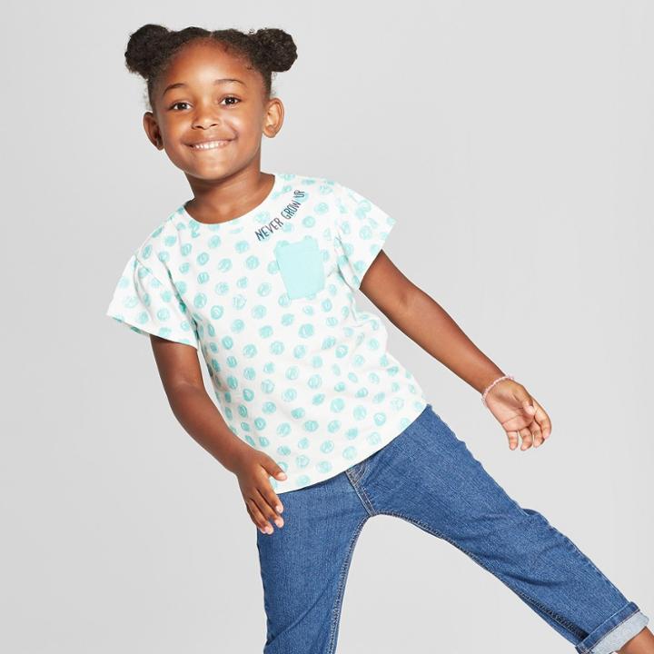 Toddler Girls' Never Grow Up Short Sleeve T-shirt - Cat & Jack Cream
