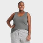 Women's Plus Size Slim Fit Tank Top - A New Day Dark Gray