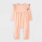 Baby Girls' Jacquard Knit Romper - Cat & Jack Peach Orange Newborn