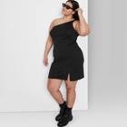 Women's Plus Size One Shoulder Bodycon Dress - Wild Fable Black