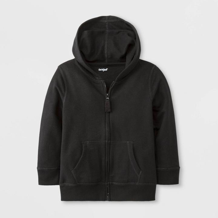 Toddler Boys' Adaptive Fleece Zip-up Hoodie - Cat & Jack Black