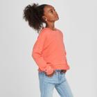 Girls' Cropped Hoodie - Art Class Coral Pink