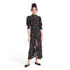 Polka Dot Mock Neck Cascade Ruffle Dress - Rixo For Target Black