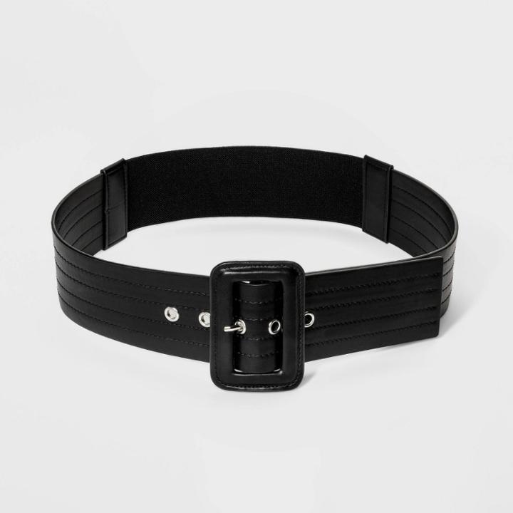 Women's Quilted Wide Belt - A New Day Black