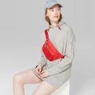 Women's Bungee Drawstring Oversized Hoodie - Wild Fable Heather Gray