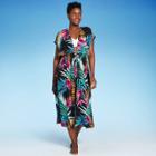 Women's Tie-front Midi Cover Up Kimono - Kona Sol Multi S/m,