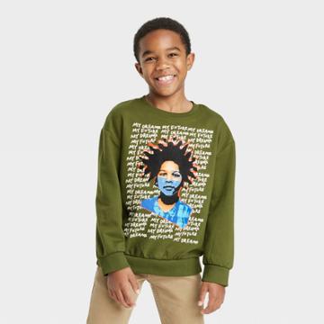 No Brand Black History Month Kids' My Dreams, My Future Pullover Sweatshirt - Green