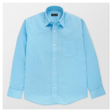 City Of London Boys' Long Sleeve Button-down Shirt - Blue