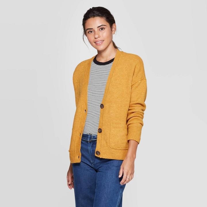 Women's Long Sleeve Grandpa Cardigan - Universal Thread Squash S, Women's,