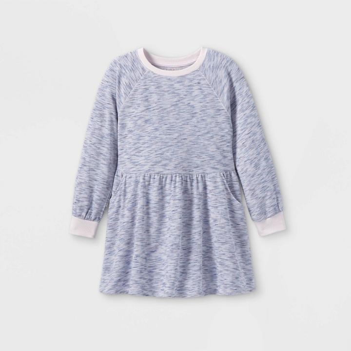 Girls' Long Sleeve Knit Dress - Cat & Jack Blue